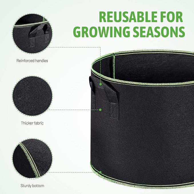 Delxo 10 Gallon Grow Bags 10 Pack - Image 3