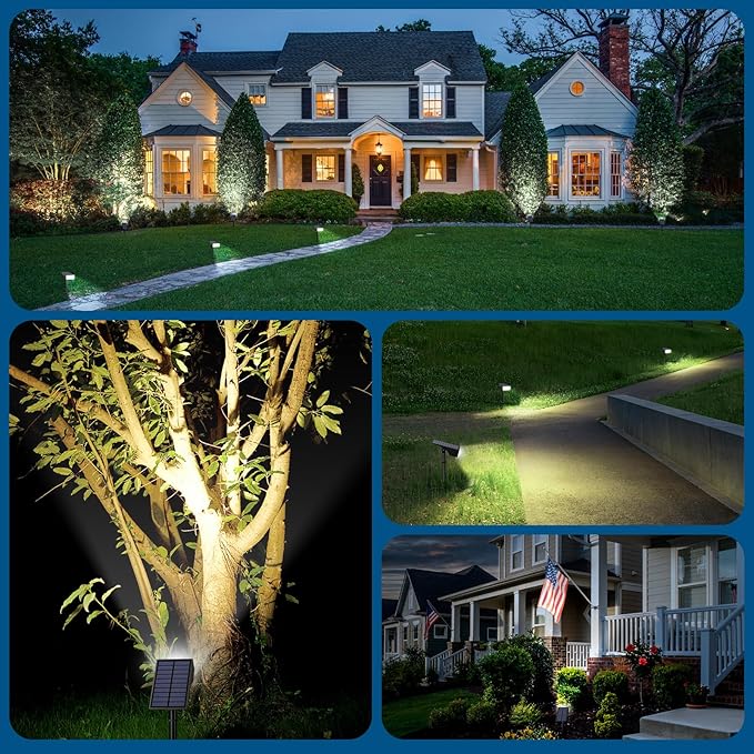 Solar Lights Outdoor Waterproof, Solar Spot Lights- 2 Pack/4 Mode LED - Image 6