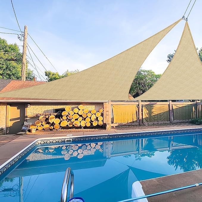 E&K Sunrise 5' x 5' x 5' Sun Shade Sail Triangle Canopy Shade Cover UV Block by EKSUNRISEINC