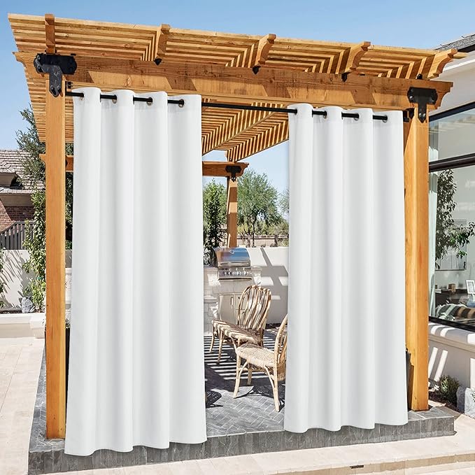 NICETOWN Canvas White Outdoor Curtains by NICETOWN