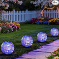 Solar Garden Lights Outdoor Waterproof, 4 Pack 30 LEDs Cracked Glass Ball Light by SyouHome