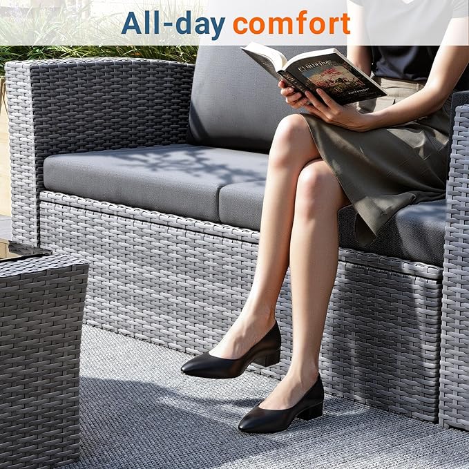 Wisteria Lane 5 Piece Patio Furniture Set, Wicker Outdoor Patio Conversation - Image 2