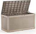 120 Gallon Waterproof Outdoor Storage Box, Resin Deck Box, Lockable Outside by MAIUSCOLI