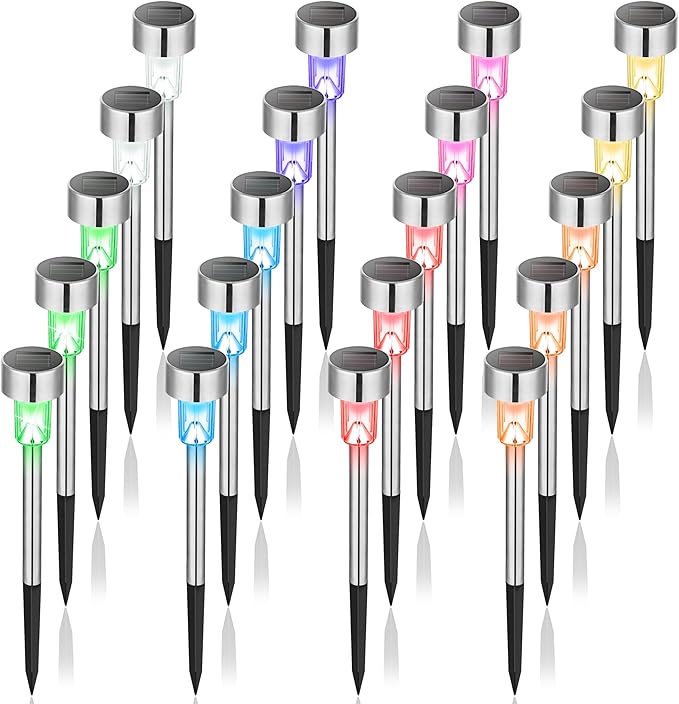 GIGALUMI Solar Lights Outdoor Waterproof, 20 Pack Multicolor, Garden Decor by GIGALUMI