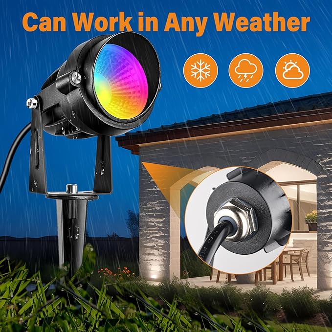Spotlight Outdoor RGBW Low Voltage Landscape Lights, 12V-24V Color Changing - Image 5
