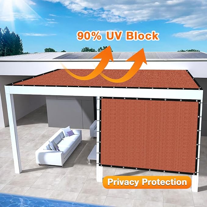 Artpuch 90% Sun Shade Cloth, 10 x 16 FT Pergola Shade Cover Canopy - Image 3