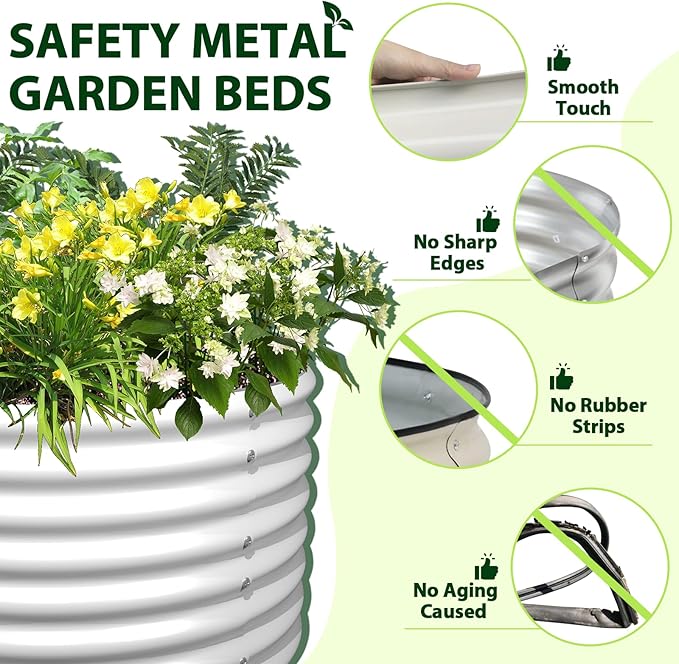 A ANLEOLIFE 8X4X2 ft Galvanized Raised Garden Beds Outdoor, Oval Large Metal - Image 5