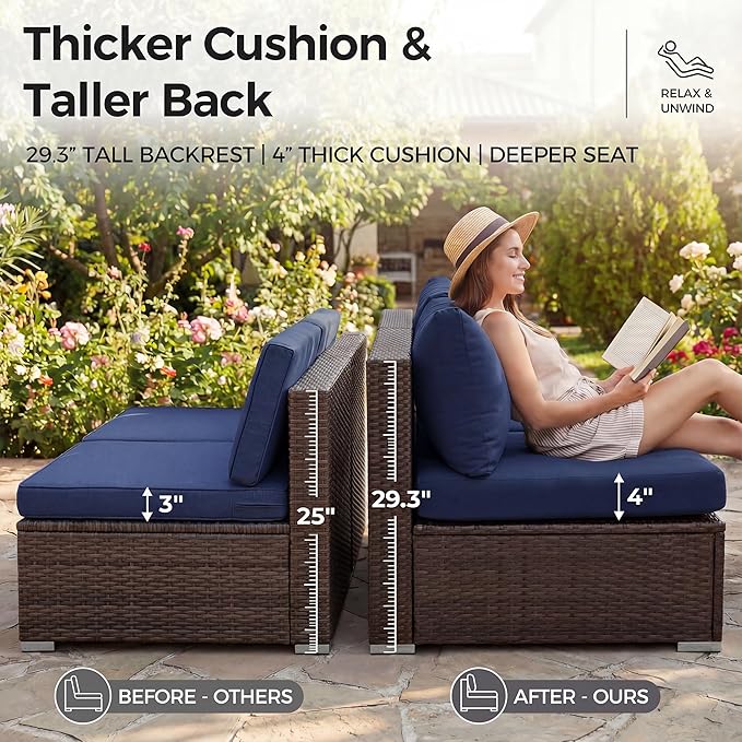 NICESOUL 10 Piece Outdoor Couch Set - Image 7