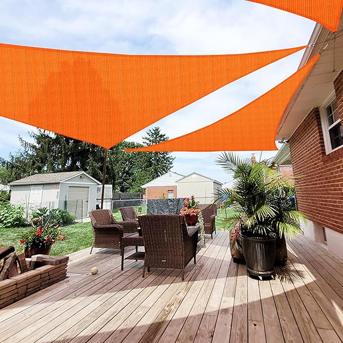 Patio Paradise 7' x 7' x 7' Sun Shade Sail Triangle Canopy Shade Cloth Fabric by Patio