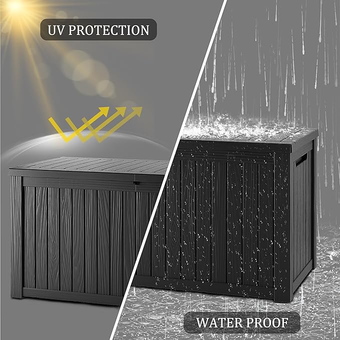 TARKARI 270 Gallon Lockable Resin Deck Box, Waterproof & UV-Resistant Outdoor - Image 5