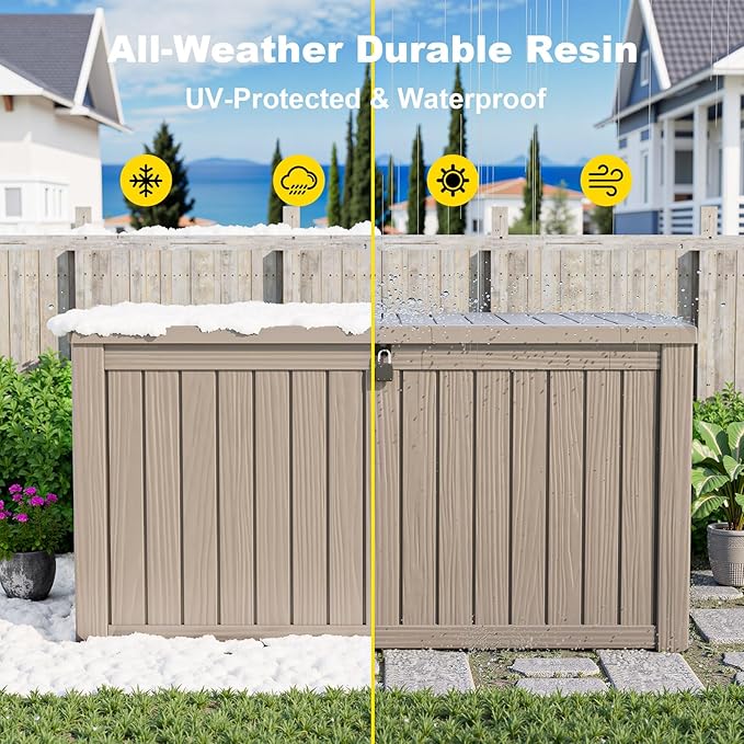 180 Gallon Outdoor Storage Box, Large Resin Deck Box - Image 7