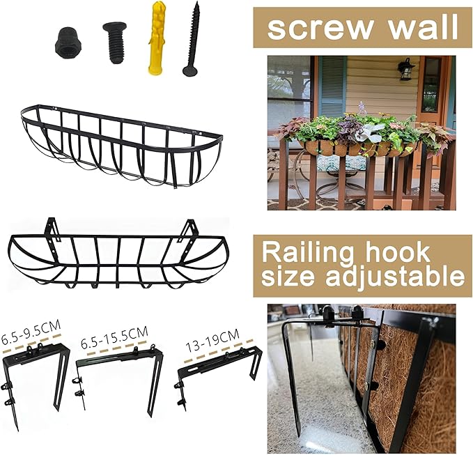 2pack 24-inch Window Sill Window Railing Planters - Image 5