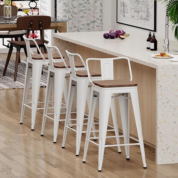 Yongchuang 24 inch Metal Bar Stools Set of 4 Counter Height Barstools Farmhouse - Image 7