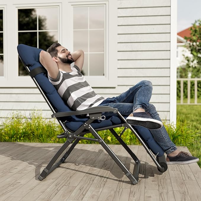 UDPATIO Oversized Zero Gravity Chair Set of 2, 33In XXL Patio Reclining Chair - Image 2