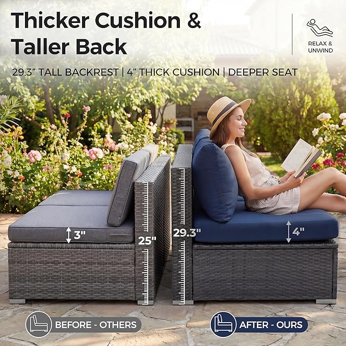 NICESOUL 13 Piece Patio Furniture - Image 6