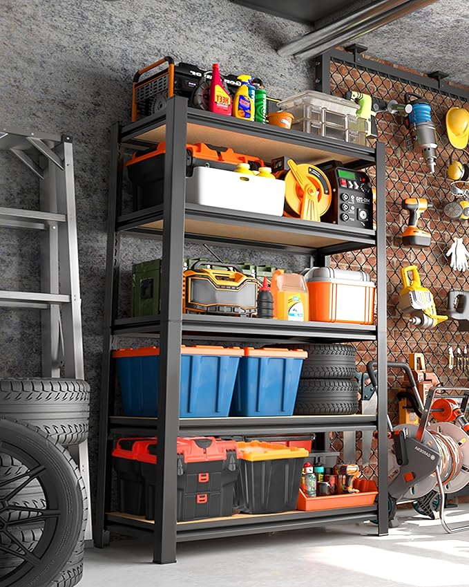 Set of 5 Garage Shelving Heavy Duty Storage Shelves, Metal Adjustable Shelving - Image 8