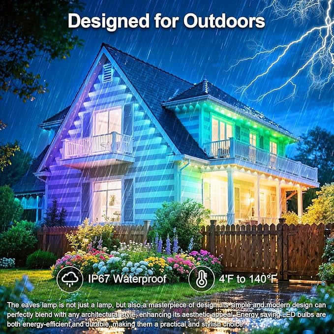 150FT Permanent Outdoor Lights for House Waterproof, IP67 LED Eave Lights - Image 3