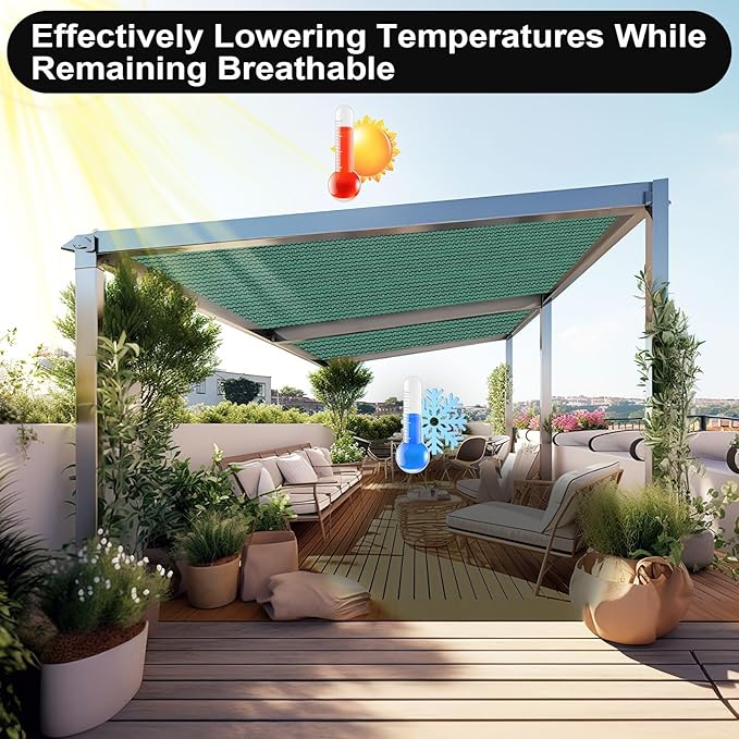 Artpuch 90% Sun Shade Cloth, 8 x 20 FT Pergola Shade Cover Canopy - Image 6