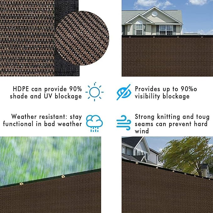 UPGRADE Privacy Fence Screen 3'x1' Brown Outdoor 90% Visibility Blockage 170 - Image 5