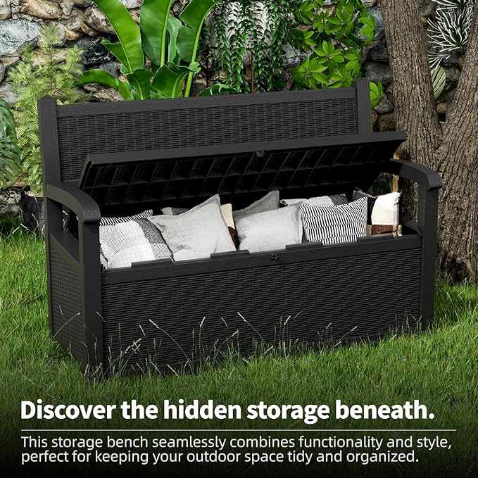 DRATO 75 Gallon Storage Bench Deck Box Outdoor Indoor, Lockable Durable - Image 5