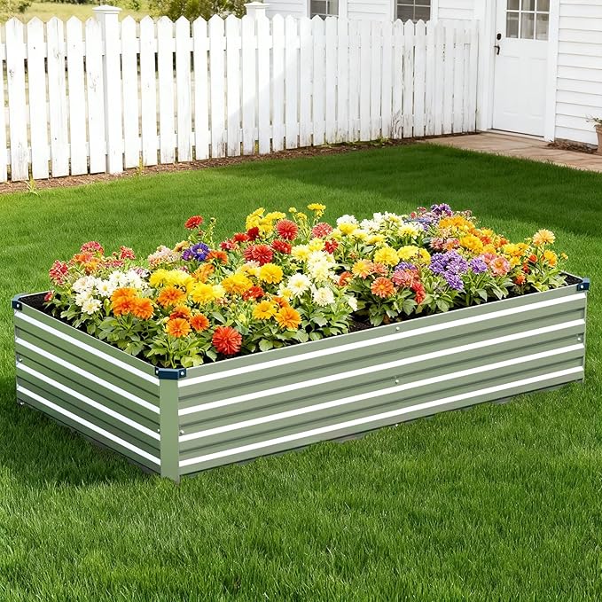 Vengarus 6x3x1FT Galvanized Raised Garden Bed Kit, Outdoor Metal Planter Box - Image 8