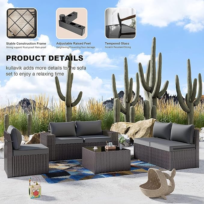 Kullavik 13PCS Outdoor Patio Furniture Set - Image 5
