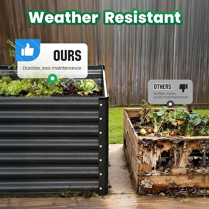 Quictent Galvanized Raised Garden Bed 4x3x2ft Tall Garden Bed Extra Height - Image 10