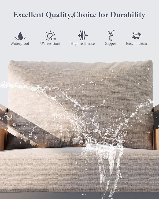 ZANDOR Outdoor Patio Conversation Sets, 4-Piece Aluminum Metal Outside - Image 7