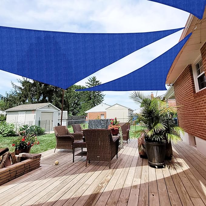 Patio Paradise 16' x16'x 16' Blue Sun Shade Sail Triangle Canopy by Patio