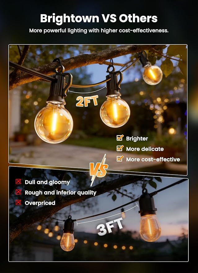 Brightown 38FT Solar String Lights Outdoor - Image 2