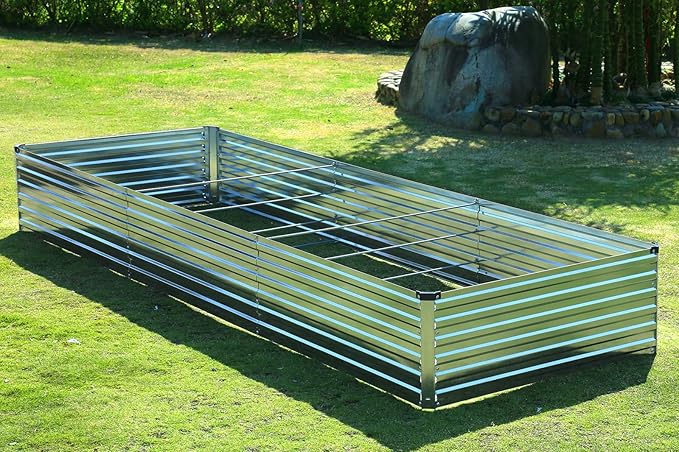 2 Pack 12x2x1FT Galvanized Raised Garden Beds Kit Outdoor Metal Gardening - Image 5