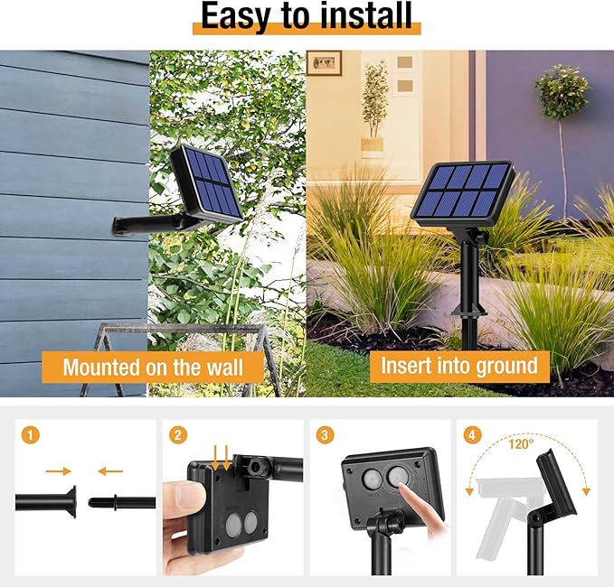 btfarm 2 Pack Solar String Lights Outdoor, 160LED 66FT Halloween Solar Fairy - Image 7