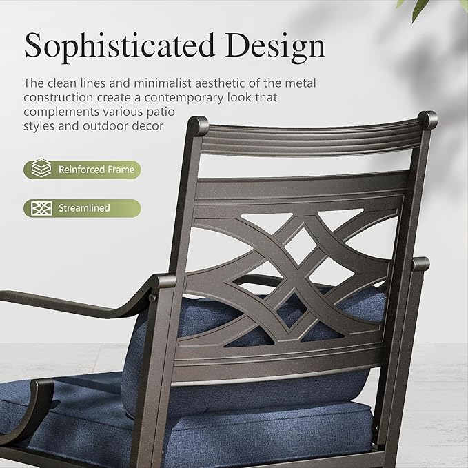 Sophia and William Swivel Outdoor Patio Dining Set - Image 4