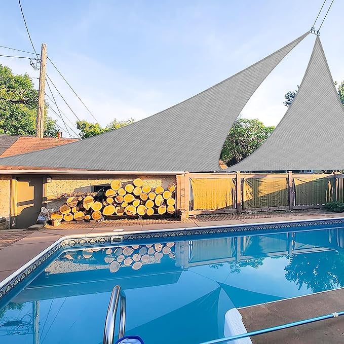 E&K Sunrise 15' x 15' x 15' Sun Shade Sail Triangle Canopy Shade Cover UV Block by EKSUNRISEINC