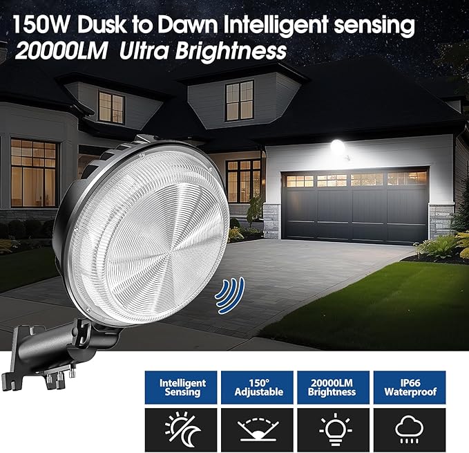 LED Barn Light, 150W 20000LM Dusk to Dawn Outdoor Lighting - Image 3