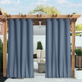 NICETOWN 2 Panels Waterproof Outdoor Curtains Fixed Grommet & Back Tab on Top & by NICETOWN