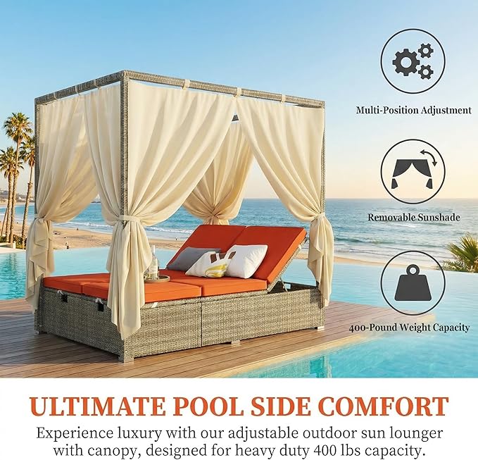 Harper & Bright Designs Adjustable Outdoor Sun Lounger - Image 3