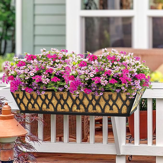 2 Pack 30 Inch Window Boxes Planters Railing Planter Box - Image 4