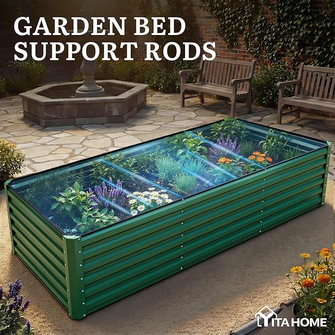 YITAHOME 8x4x2ft Large Raised Garden Bed Kit, Galvanized Metal Planter Box - Image 7