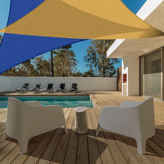ASTEROUTDOOR Sun Shade Sail Triangle 16' x 16' x 22.64' UV Block Canopy - Image 6