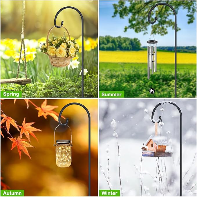 FEED GARDEN Adjustable 32 Inch Shepherd Hooks Thick Rust Resistant Steel - Image 4