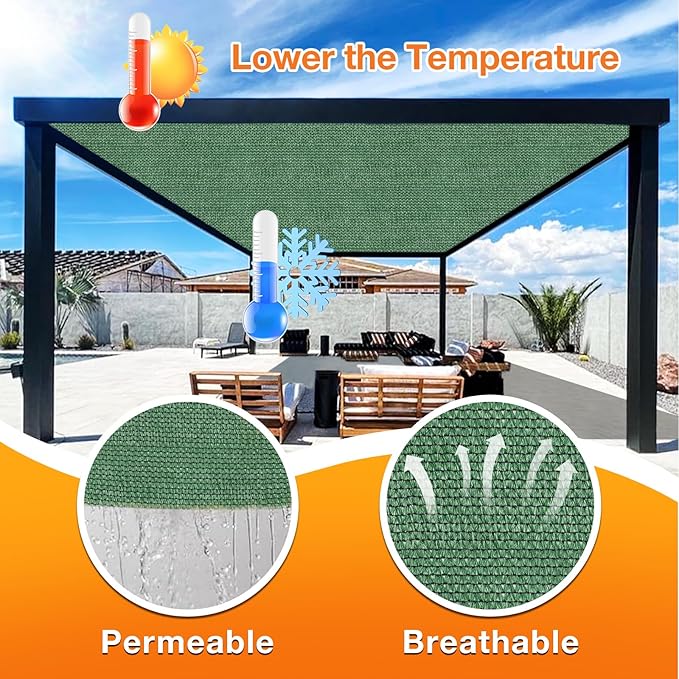 Artpuch Outdoor Pergola Shade Cover 6' X 8' Sun Shade Cloth - Image 4