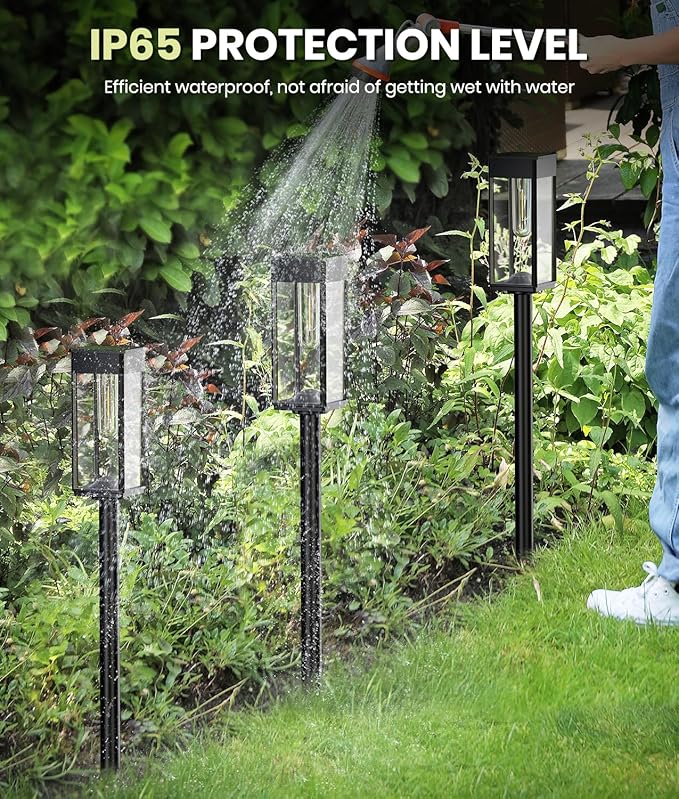 8 Pack Bright Solar Pathway Lights, IP65 Waterproof Outdoor Garden Path Lights - Image 4