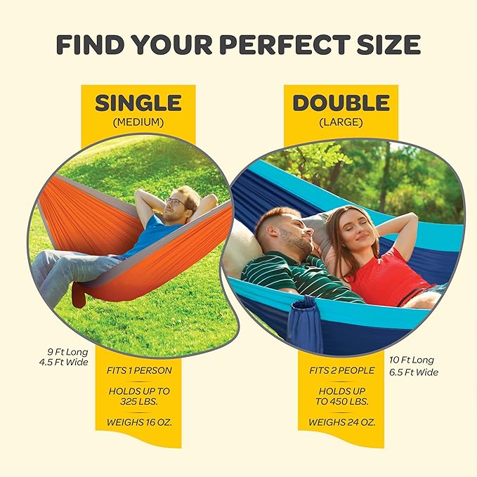 Durable Hammock 550 lb Capacity, Nylon Camping Hammock Chair - Image 3