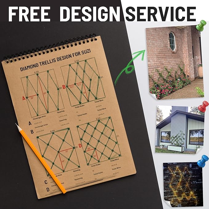 Wire Trellis for Climbing Plants Outdoor, 30-Set Wall Wire Trellis Kit - Image 9