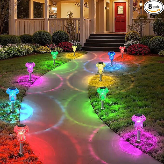 Solar Lights Outdoor, 8 Pack Mushroom Lights Outside Waterproof, Solar Powered by SolarOutdoorLights