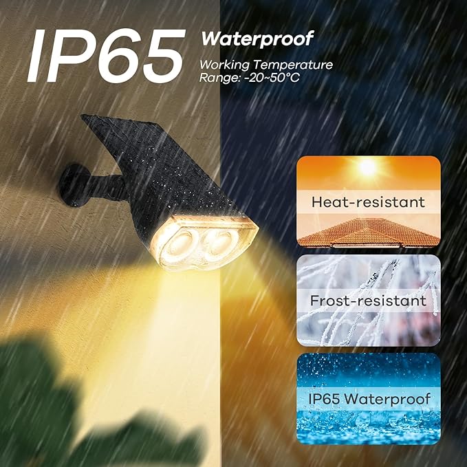 Linkind Solar Lights Outdoor Waterproof IP65, StarRay Dusk-to-Dawn Outdoor - Image 4