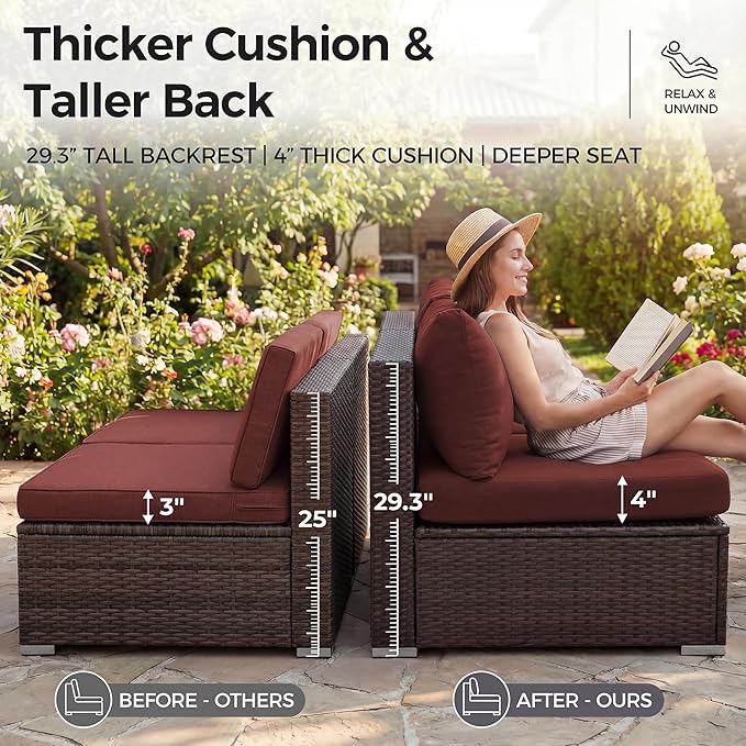 NICESOUL 11 Piece Modern Outdoor Patio Furniture Set - Image 7