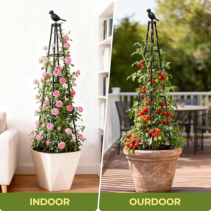 2 Pack Garden Trellis for Climbing Plants Outdoors, 65Inch Cucumber Trellis - Image 5
