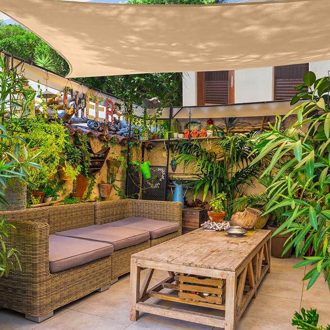 AsterOutdoor Sun Shade Sail Rectangle 12' x 16' UV Block Canopy - Image 9
